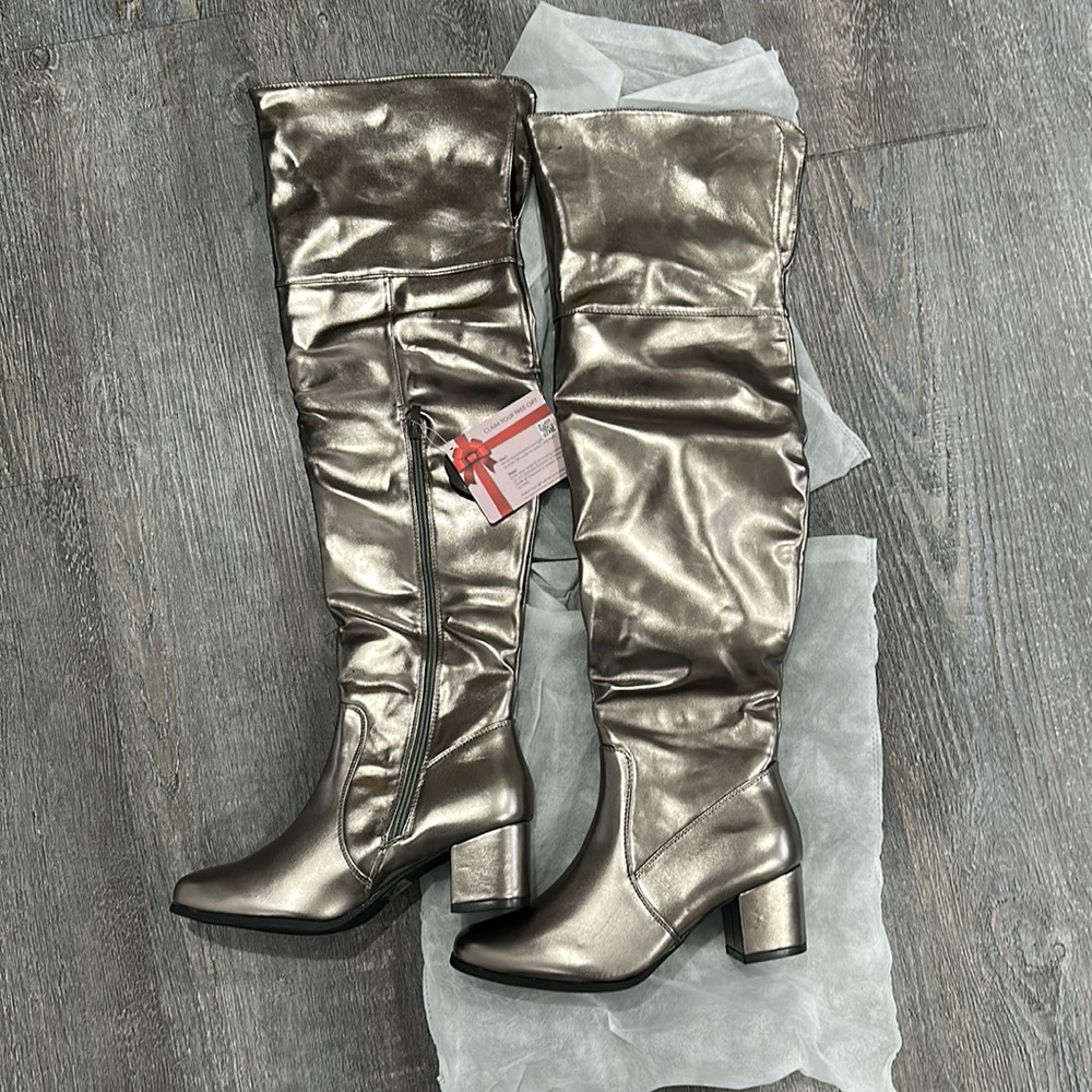 JC women’s Thigh High Boot Metallic Women’s 10